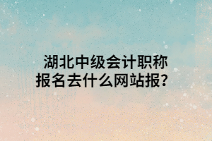 湖北中级会计职称报名去什么网站报？