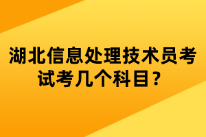 湖北信息处理技术员考试考几个科目？