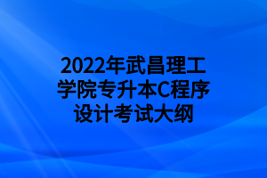 2022年武昌理工学院专升本C程序设计考试大纲